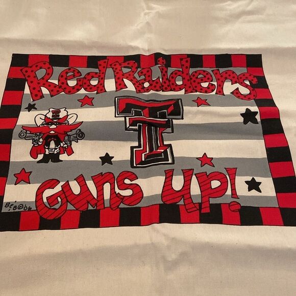Custom Made Red Raiders Guns Up Drawstring Laundry bag - Picture 4 of 6